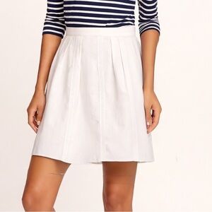 J. CREW White Lace Stripe Skirt Size 4. Style A2660 Cotton Pique A-Line